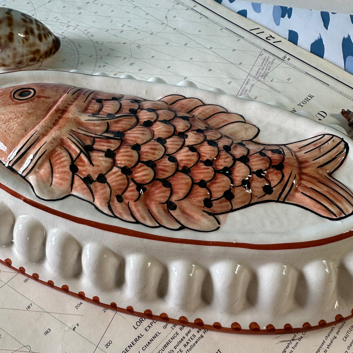 Vintage Ceramic Italian Bonwit Teller Fish Mold