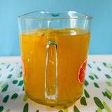 Vintage Glass Orange Cooler Pitcher/Highball Glasses, Set of 5