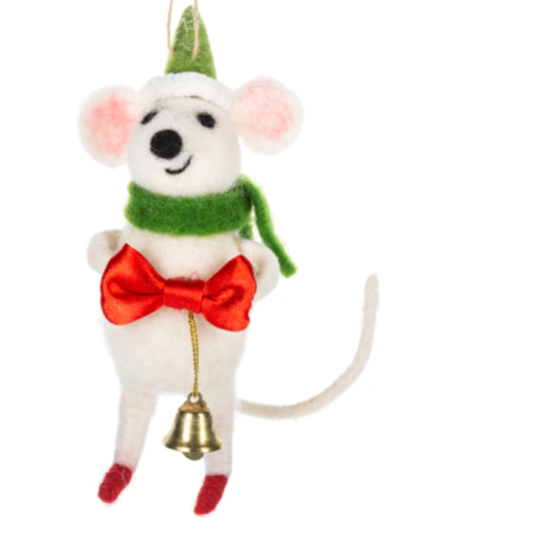 Red-and-Green Mice Christmas Ornaments, Set of 3