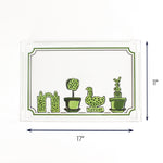 Garden Follies White Green Acrylic Tray (Large) with dimension of 17" x 11".