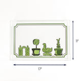 Garden Follies White Green Acrylic Tray (Large) with dimension of 17" x 11".