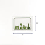 Garden Follies White Green Acrylic Tray Small with dimension of 8.5" H x 11" W.