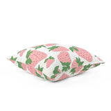 Garden Party Strawberry Performance/ Outdoor Pillow, 22" Square