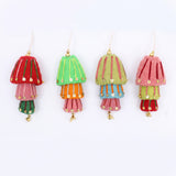 Colorful Embellished Felt Lantern Ornaments, Set of 4