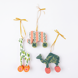 Nostalgic Wheeled Christmas Animal Ornaments, Set of 3