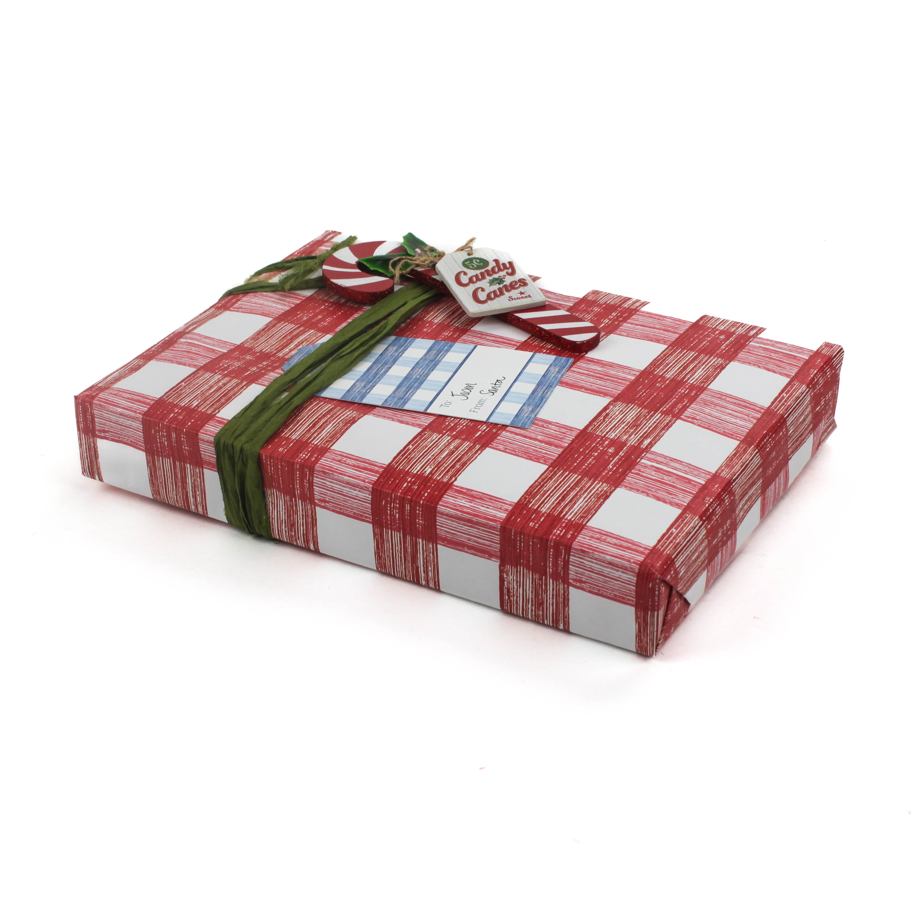 A red gingham wrapping paper 
