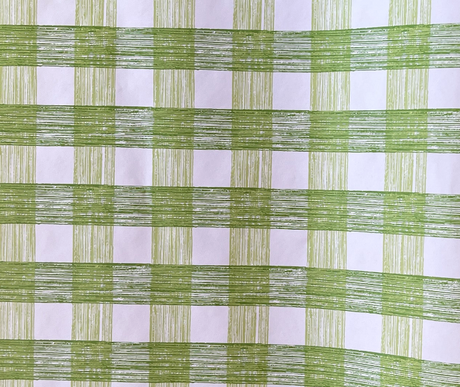 A green gingham wrapping paper 