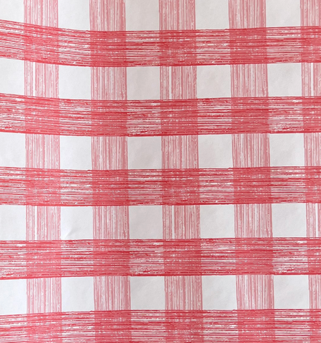 A pink gingham wrapping paper 