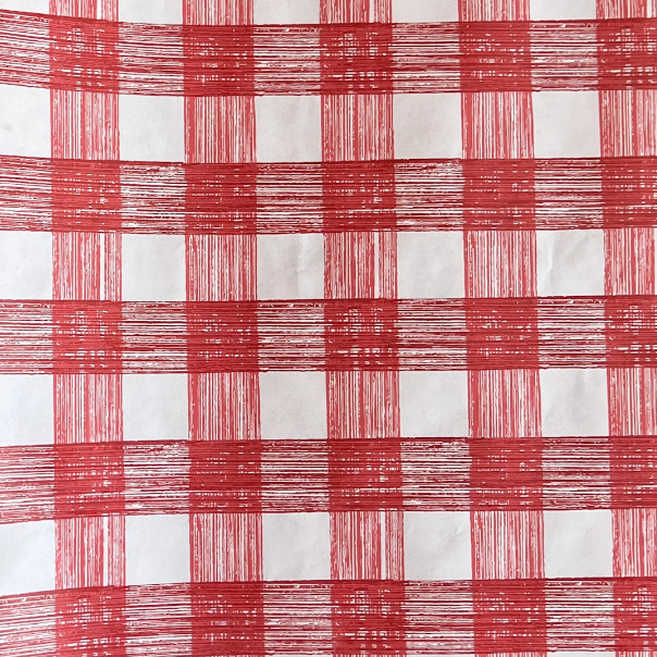 A red gingham wrapping paper 