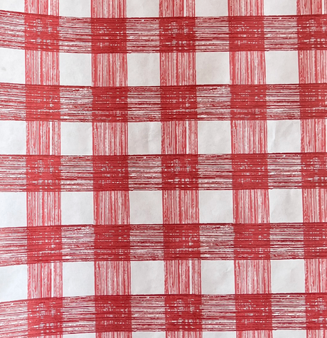 A red gingham wrapping paper 