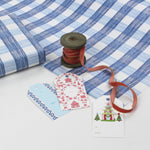 A blue gingham wrapping paper 