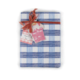 A blue gingham wrapping paper 