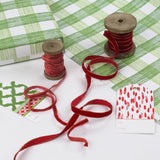 A green gingham wrapping paper 
