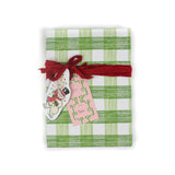 A green gingham wrapping paper 
