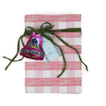 A pink gingham wrapping paper 