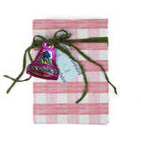 A pink gingham wrapping paper 