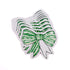 Green and white striped Bow Place Cards on white background