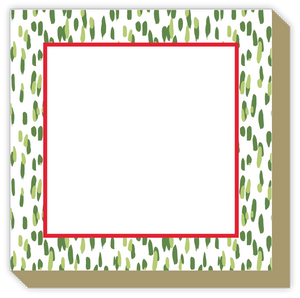 Club House Forest Green w/Red Border Luxe Christmas Notepad