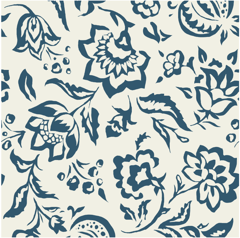 Hampton Court Sea Blue Wallpaper Sample