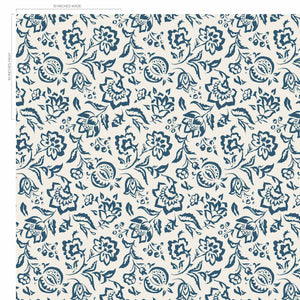 Hampton Court Sea Blue Wallpaper Sample