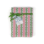 Pink/Green wrapping paper in fancy stripe patterns