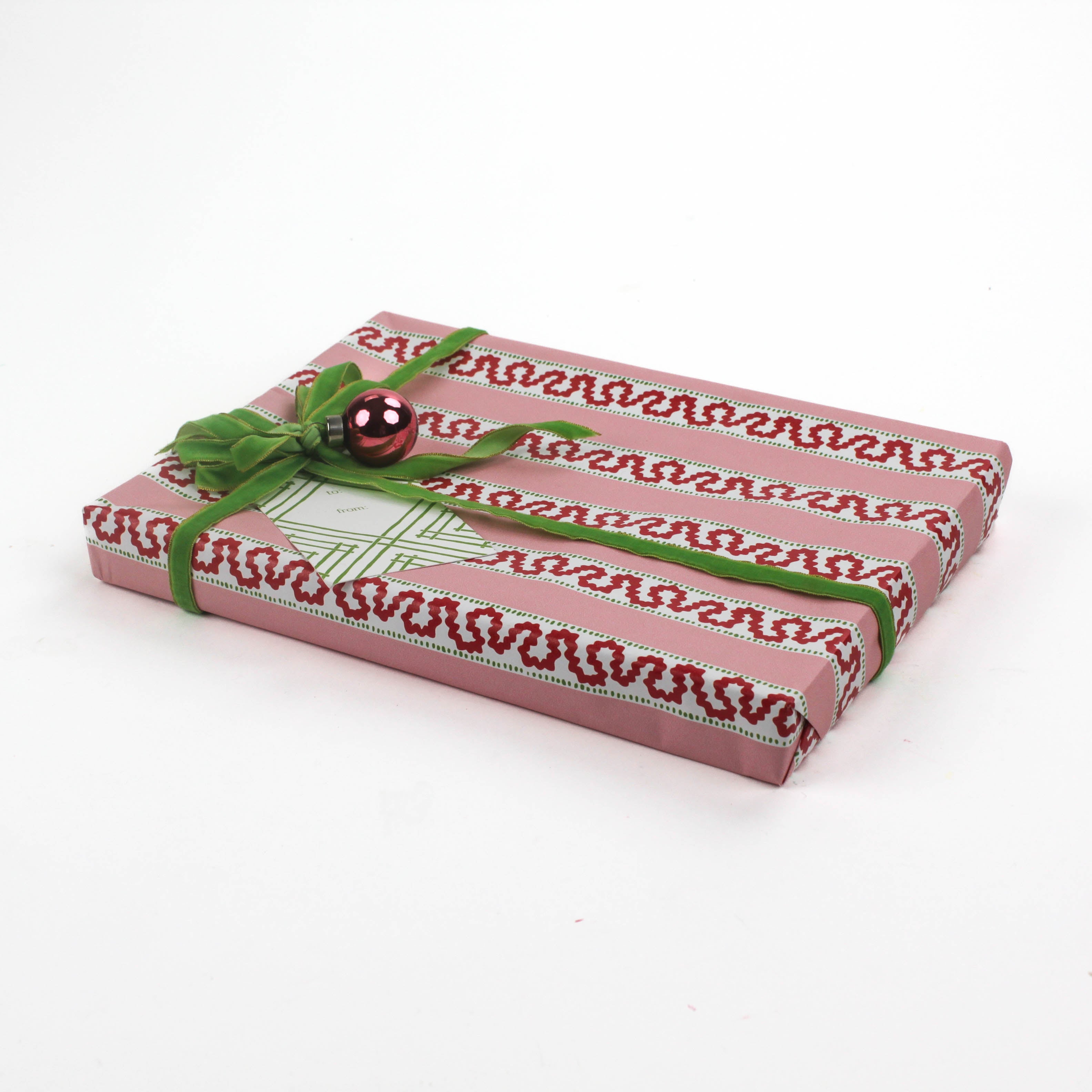 Pink/Red wrapping paper in fancy stripe patterns