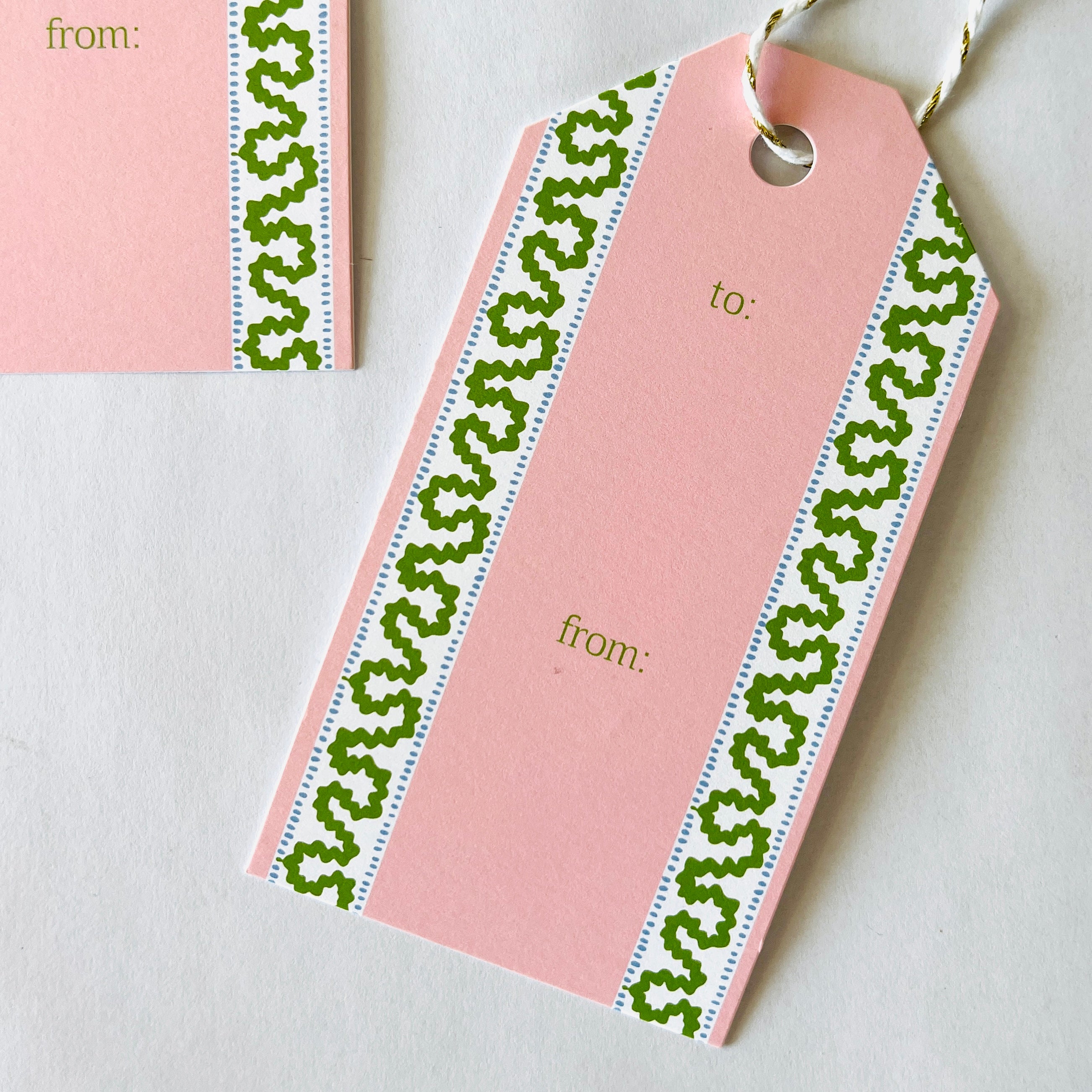 Harbor Trail Pink and Green Gift Tag