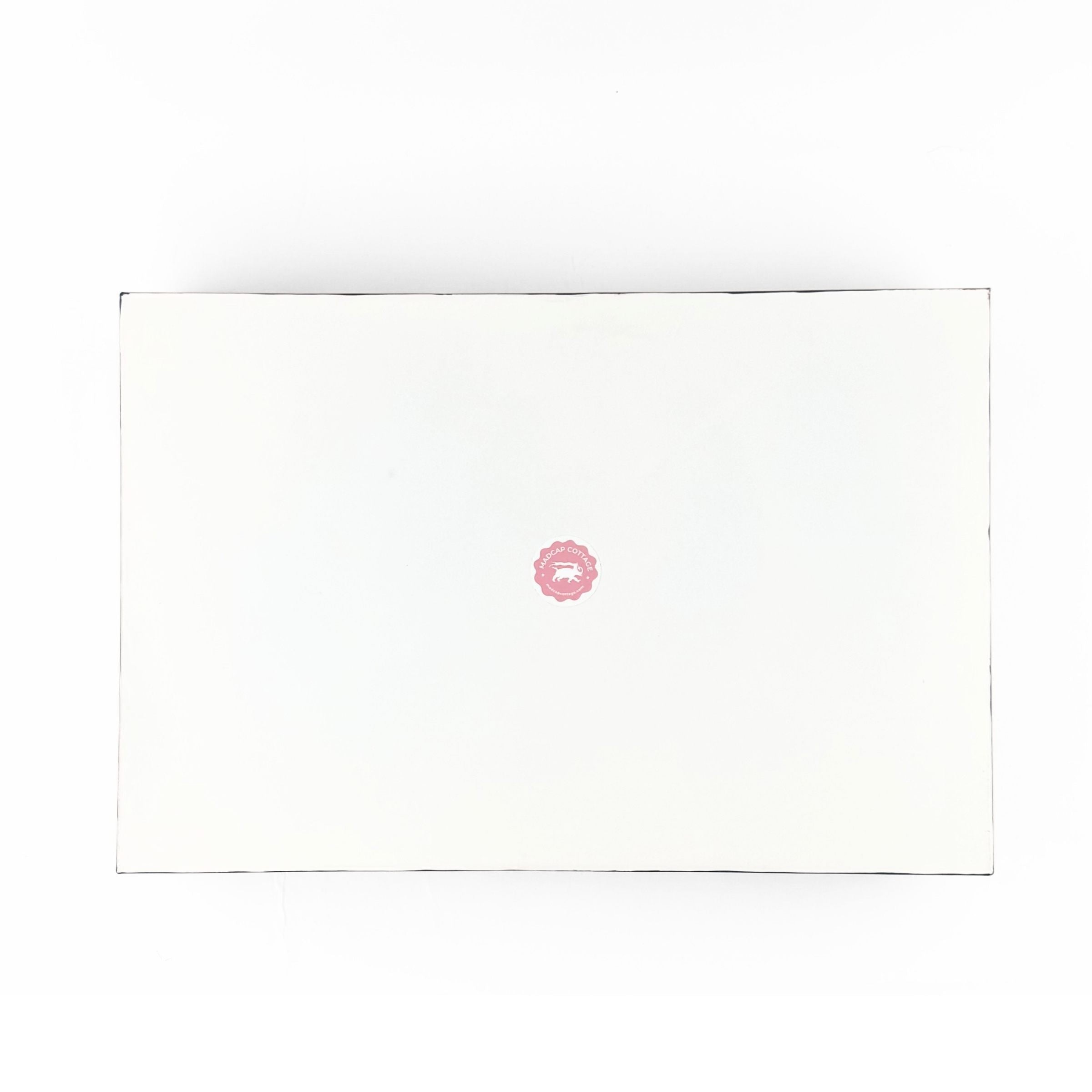 Harbor Trail red blue white striped tray bottom view with navy panels and wavy stripe pattern.