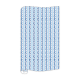 Blue wrapping paper in fancy stripe patterns