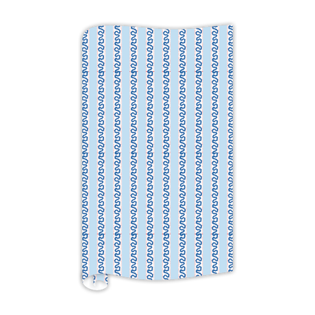 Blue wrapping paper in fancy stripe patterns