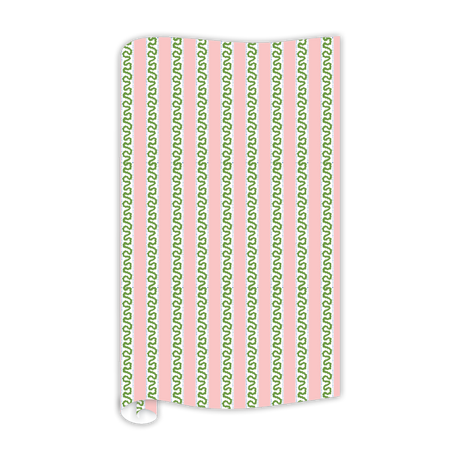 Pink/Green wrapping paper in fancy stripe patterns