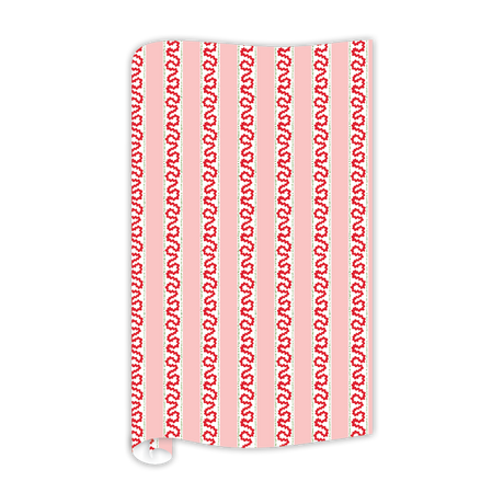 Pink/Red wrapping paper in fancy stripe patterns