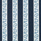 harbor trail blue and white fabric by madcap cottage featuring navy and white stripes with a light blue squiggle motif on the white stripe