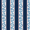 A navy and white striped fabric with a wiggly centre stripe down the white stripes with red dashes on either side. 