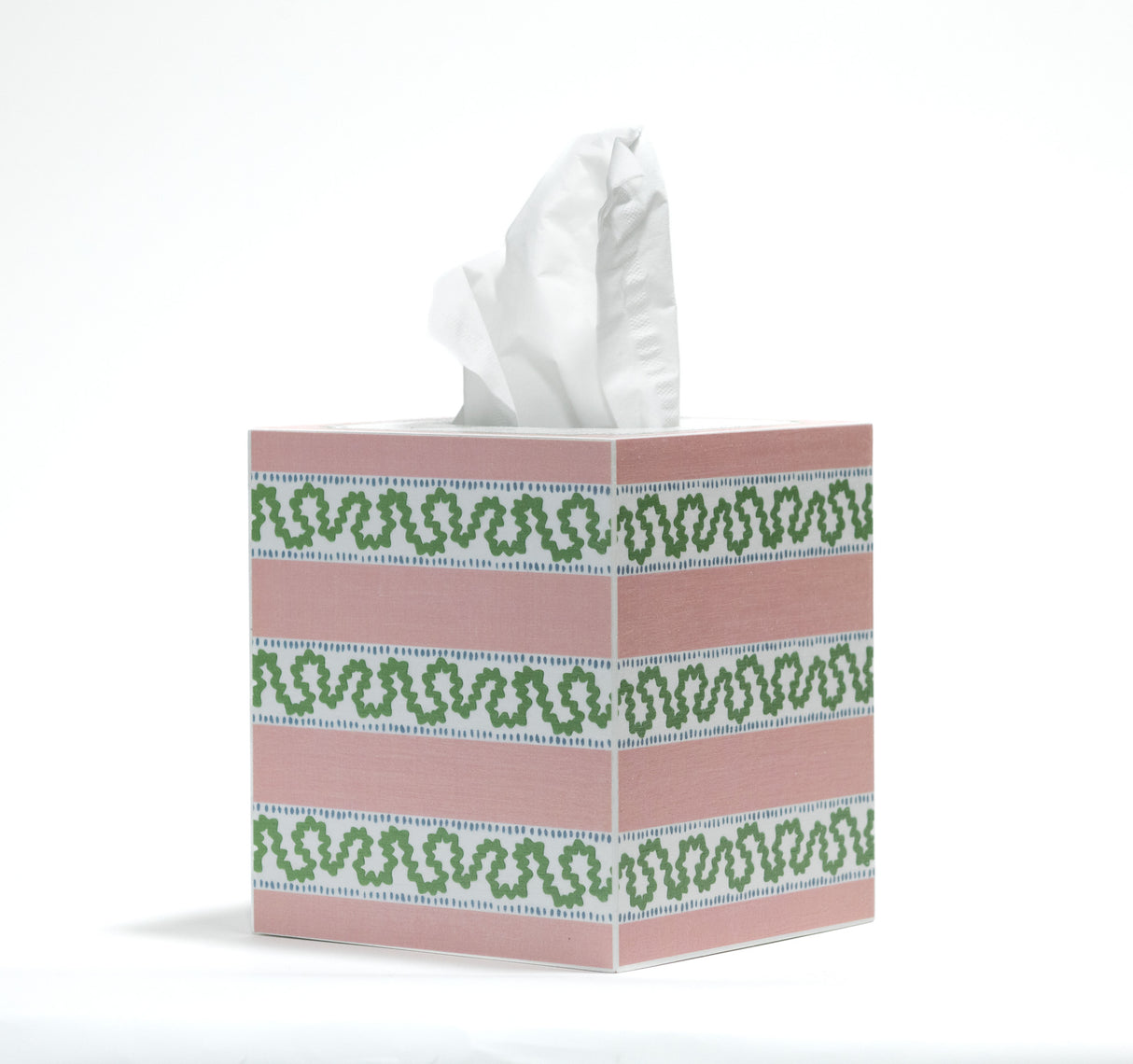 Harbor Trail Pink and Green Tissue Box Cover