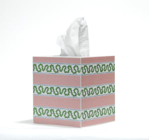 Harbor Trail Pink and Green Tissue Box Cover