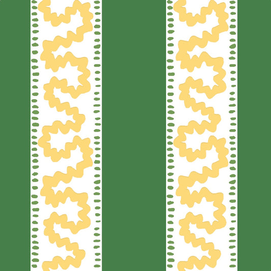 Harbor Trail Green and Yellow Outdoor Fabric Sample