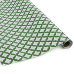 Roll of lattice print green and white wrapping paper