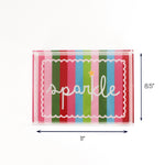 Holiday Sparkle Rectangular Acrylic Tray (Small) with dimension of 11" x 8.5".