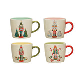 Nutcracker Ceramic Christmas Mugs, Set of 4