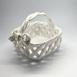 Vintage Italian Ceramic Woven Handled Basket Centerpiece