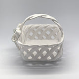 Vintage Italian Ceramic Woven Handled Basket Centerpiece