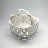 Vintage Italian Ceramic Woven Handled Basket Centerpiece