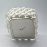 Vintage Italian Ceramic Woven Handled Basket Centerpiece