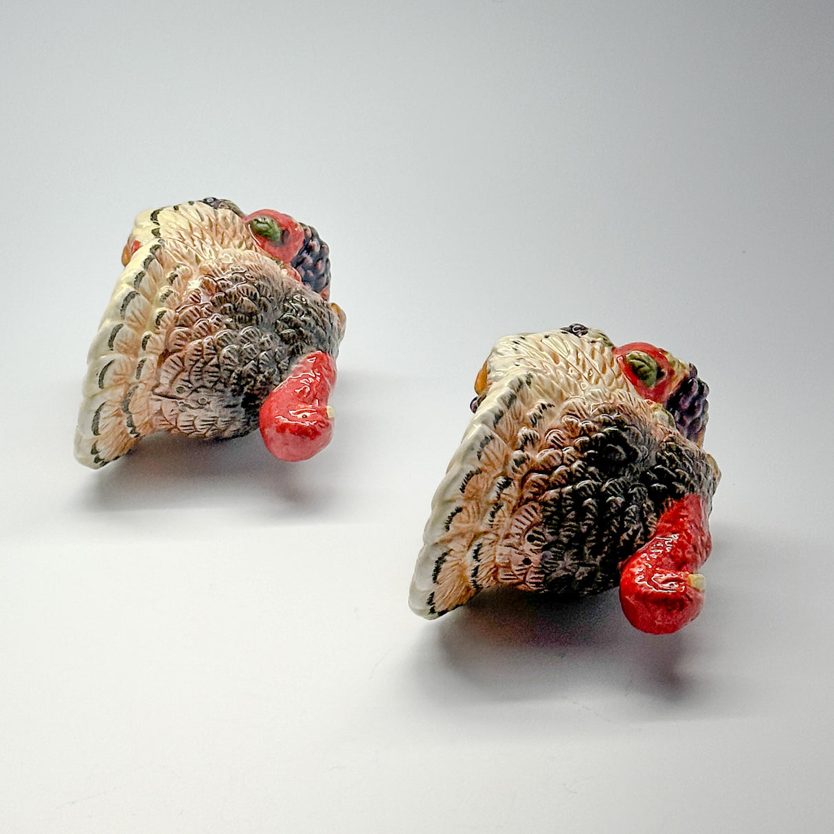 Vintage Ceramic Thanksgiving Turkeys Salt/Pepper Shakers, Set of 2