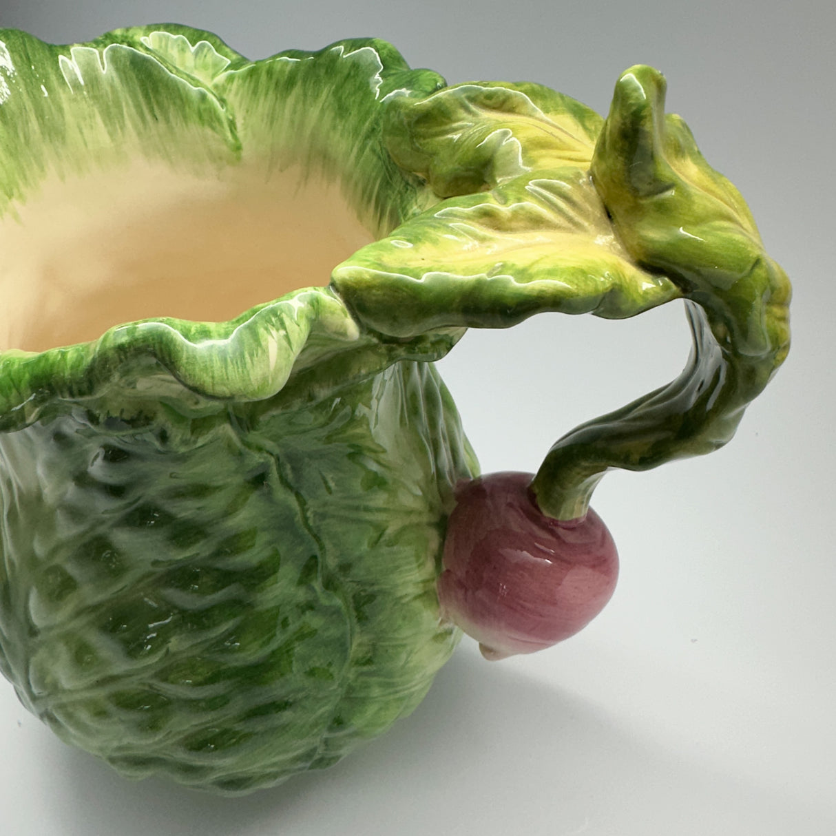 Vintage Ceramic Kale and Radish Pitcher