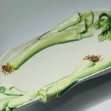 Vintage Ceramic Italian Leeks Tray/Serving Platter