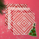 Bamboo Trellis Square Paper Placemats, Pad of 20 - Mid Pink