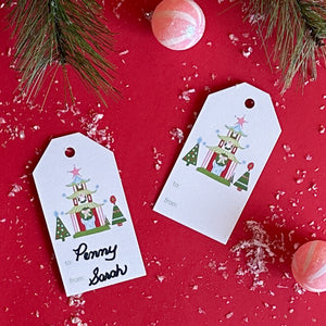 Festive Pagodas Christmas Gift Tags, Pack of 10