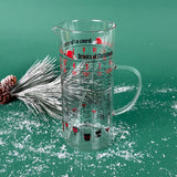 Vintage Twelve Drinks of Christmas Glass Cocktails Pitcher